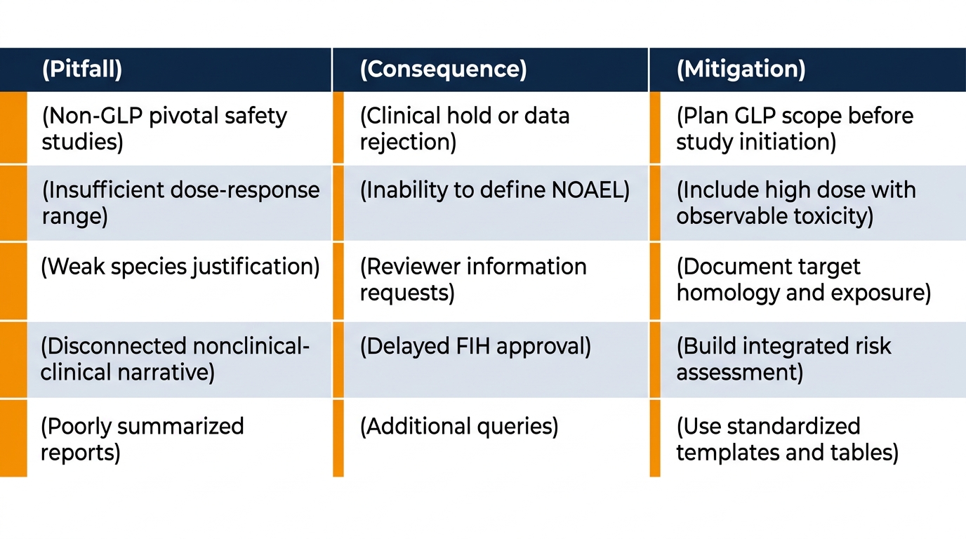 Common Pitfalls in Nonclinical IND Submissions
