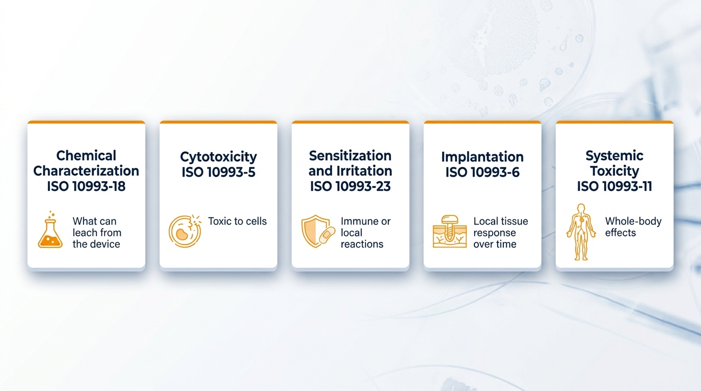 ISO 10993 Test Categories Comparison Overview